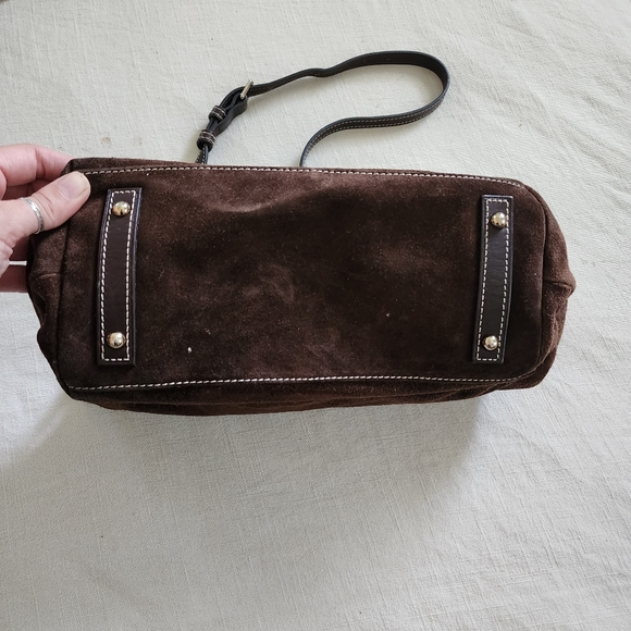 Dooney & burke brown leather purse crossbody suede - Picture 3 of 12